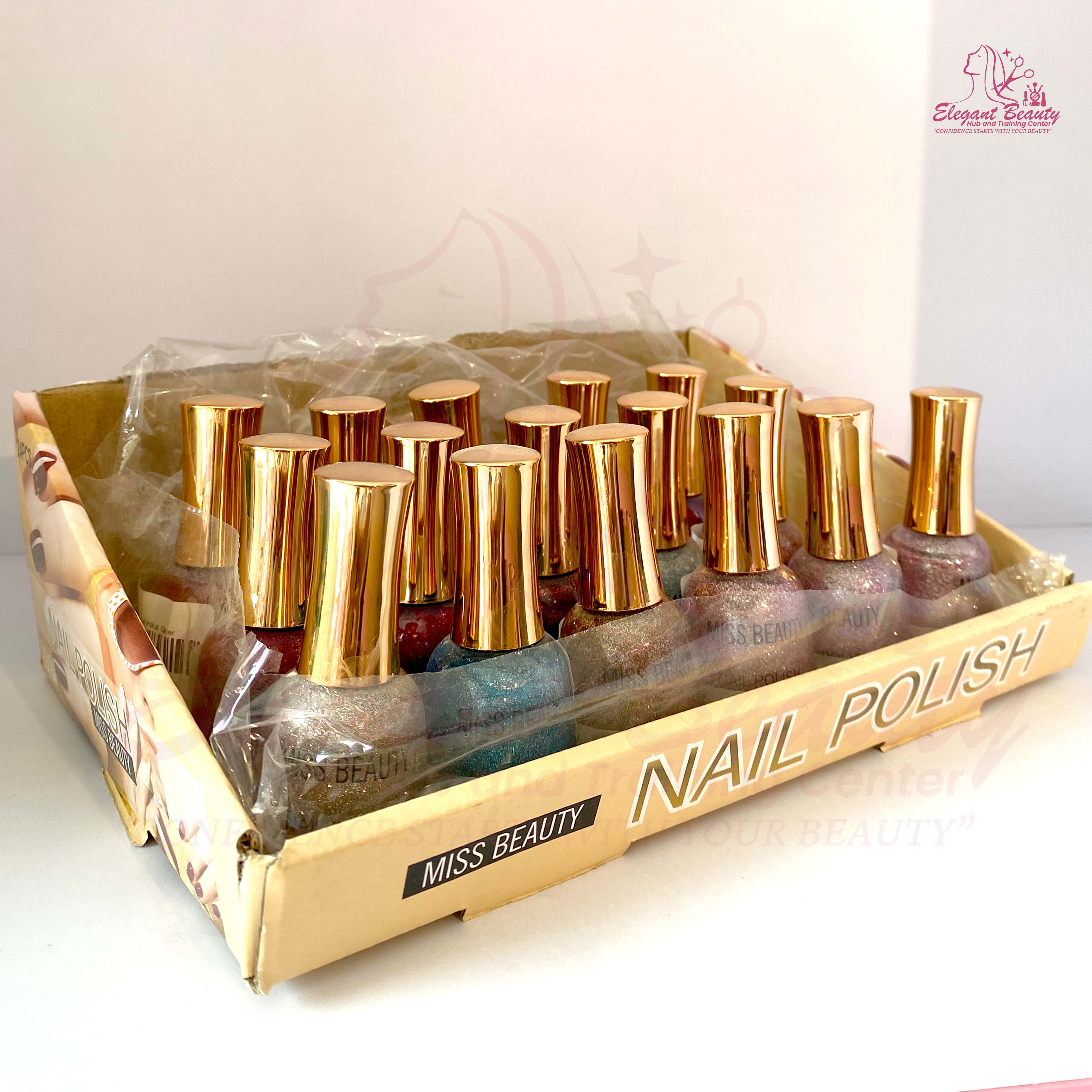 Miss Beauty Glitter Nail Polish Banner